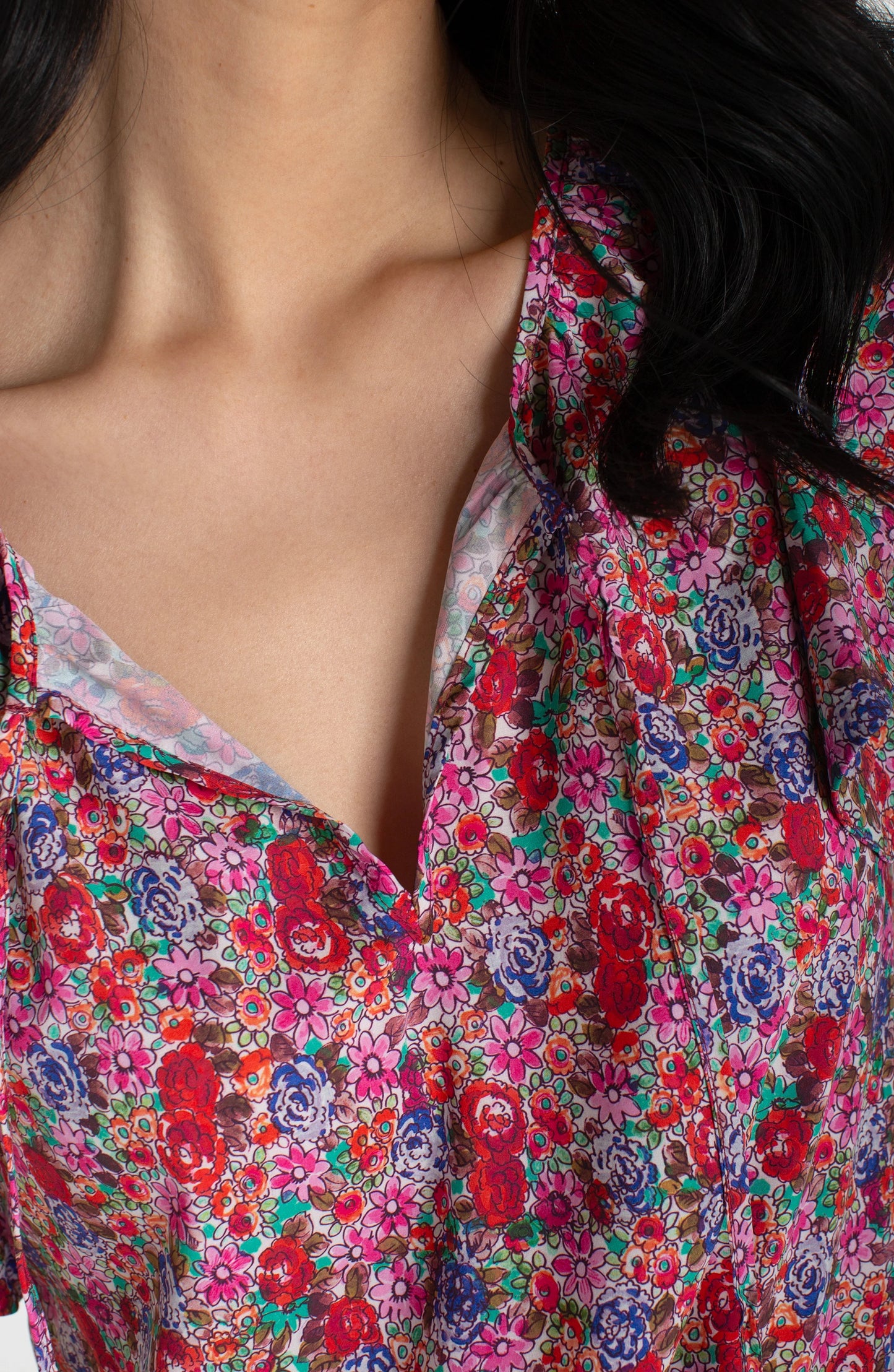 Flutter Sleeve Peplum Woven Top W/ Ties