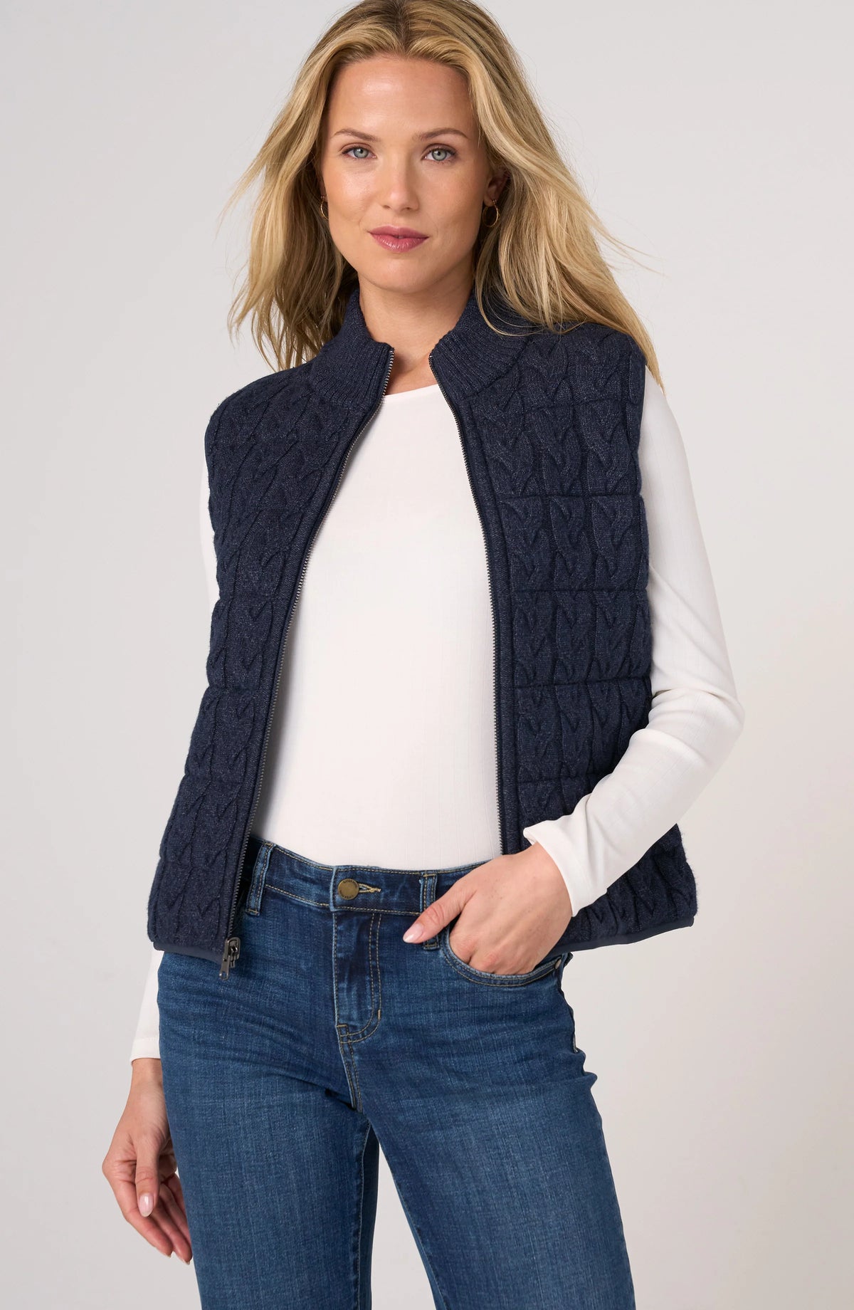 Sleeveless Reversible Quilted Sweater Vest