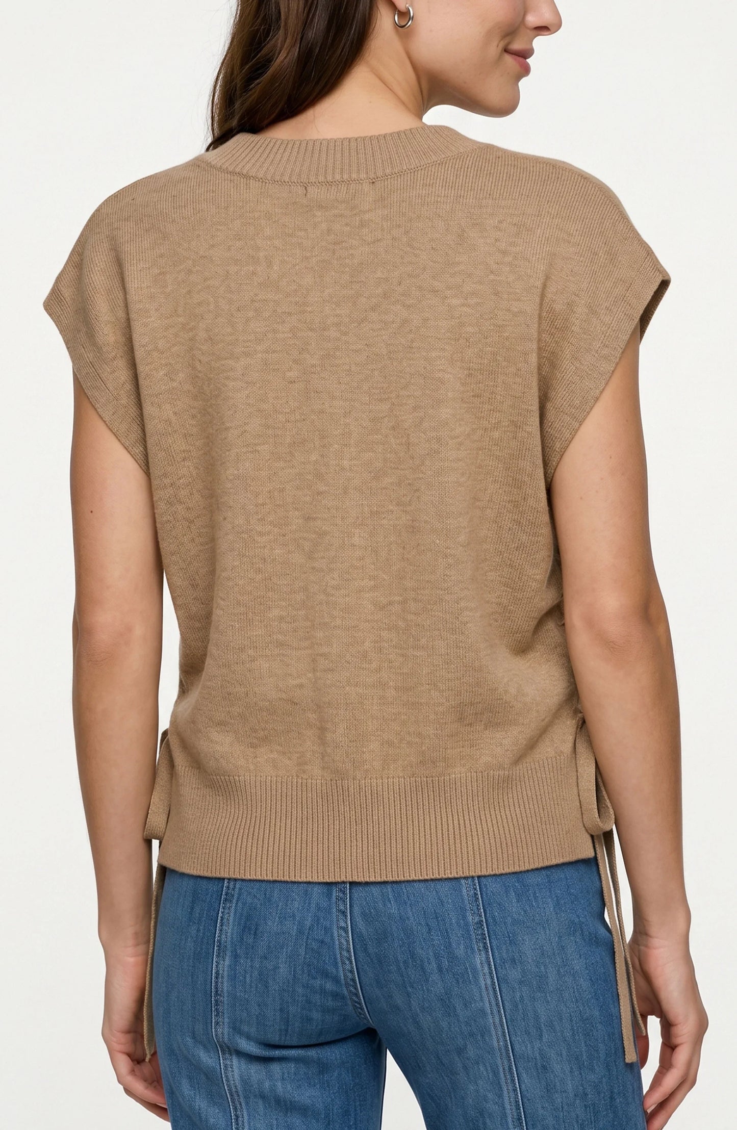 V-neck Dolman Sweater W/ Ties
