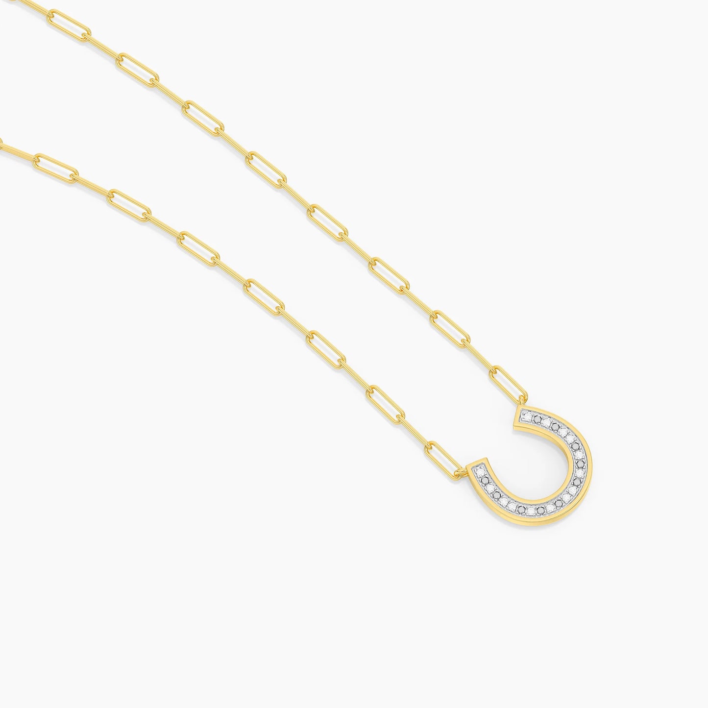 Sterling Silver Lucky Horse Shoe Pendant Necklace