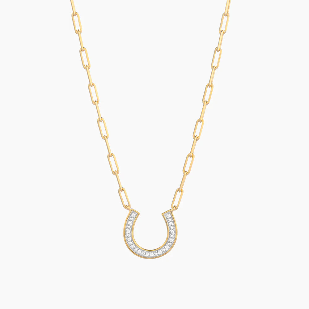 Waterproof Lucky Horseshoe Pendant Necklace