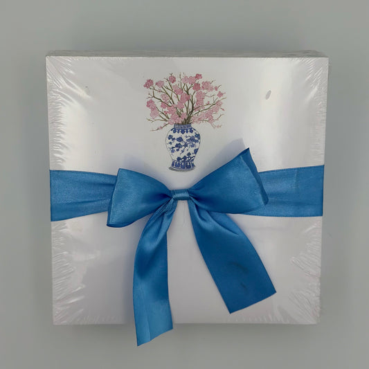 Cherry Blosson Blue Jar Large Notepad