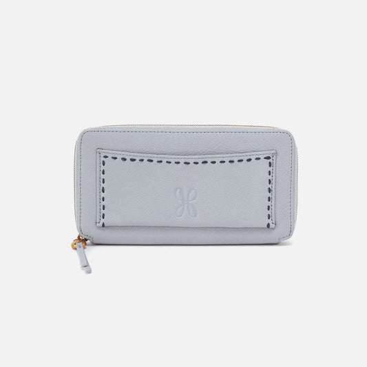 Hart Large Wallet Pebbled Leather | Blue Pearl