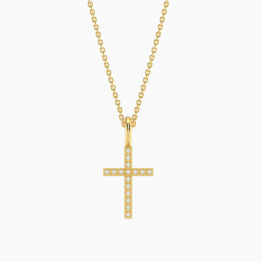 Waterproof Believe Cross Pendant Necklace Gold