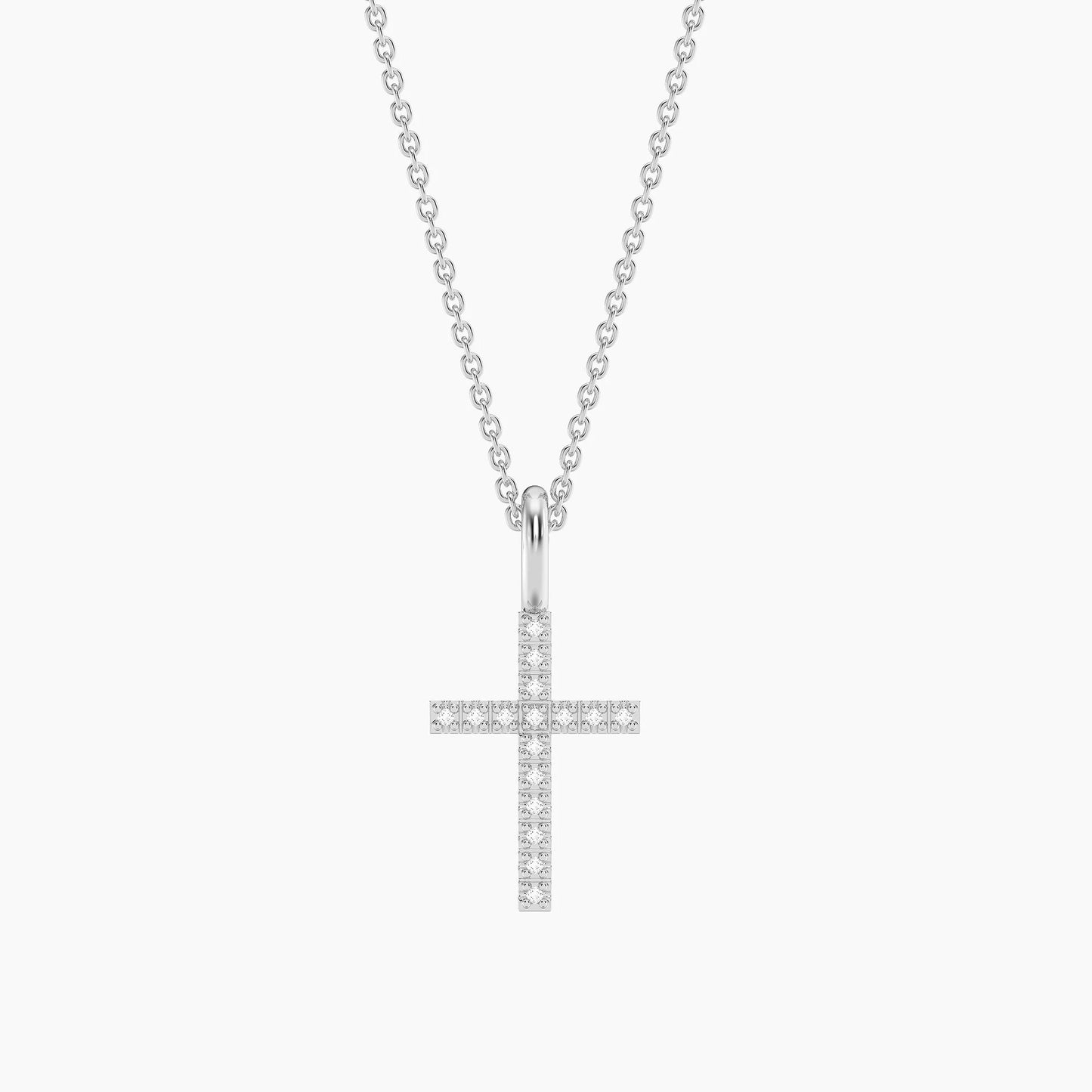 Waterproof Believe Cross Pendant Necklace Silver