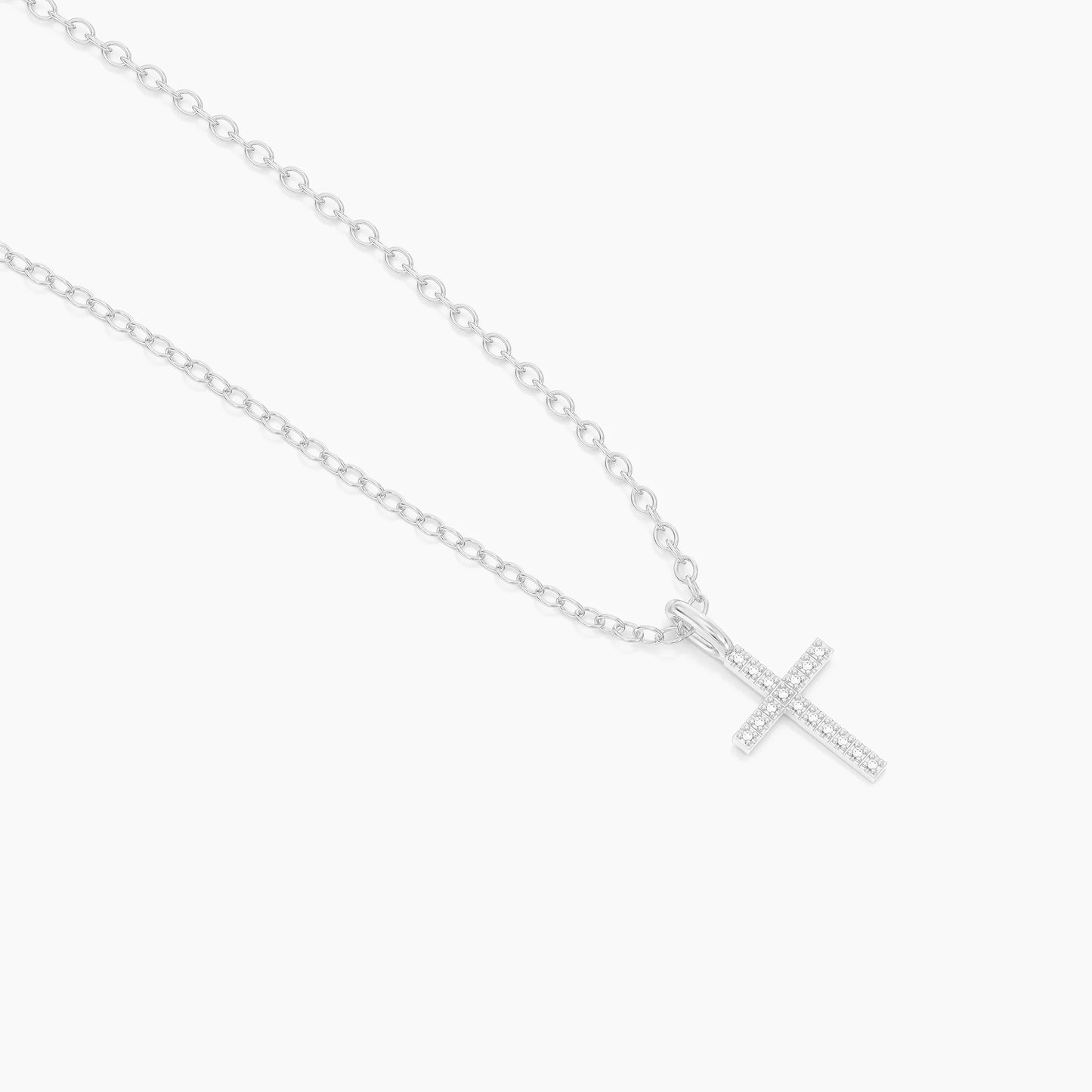 Waterproof Believe Cross Pendant Necklace Silver