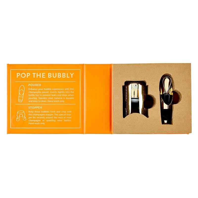 Champagne Stopper + Pourer Book Box