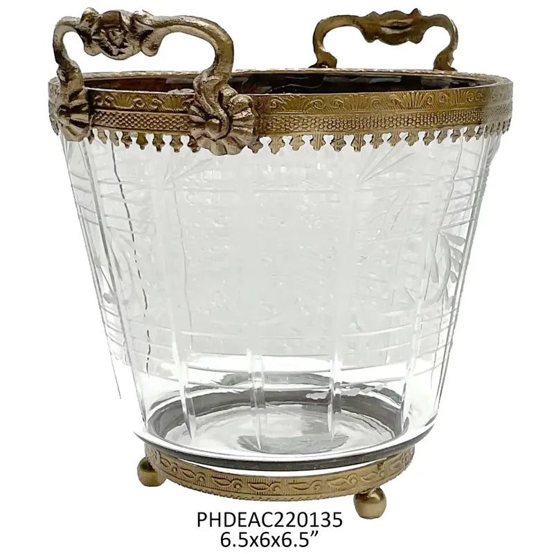 Petite Etched Ice Bucket