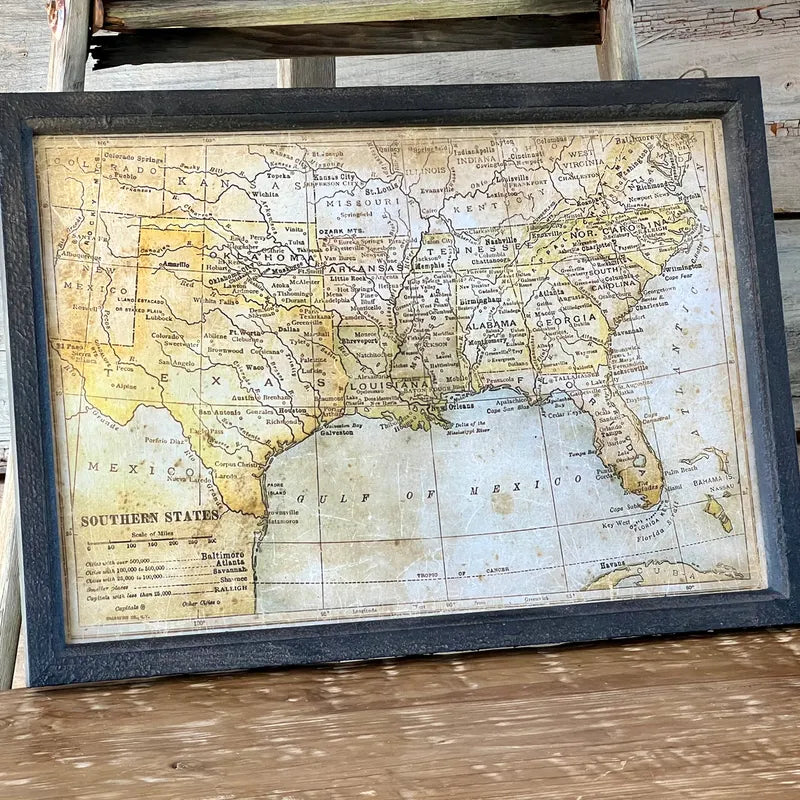 Framed Map of The South