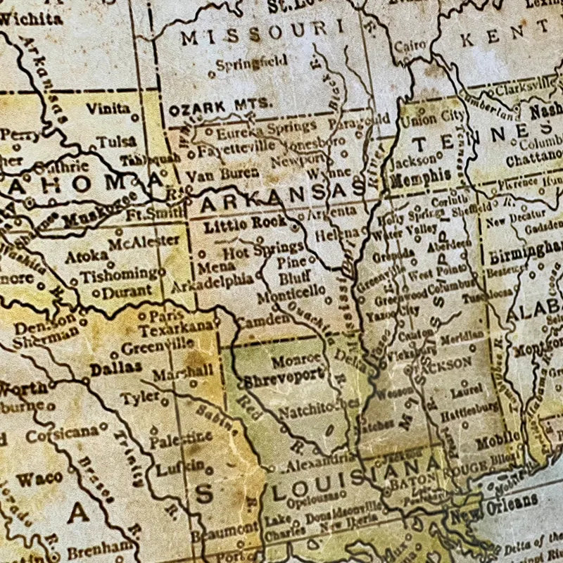 Framed Map of The South