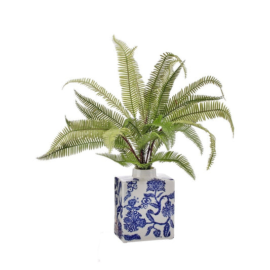 Natural Touch Forest Fern In Rectangle Vase 20"
