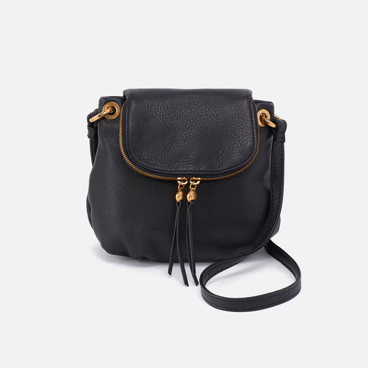 Fern Zip Flap Crossbody Black