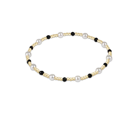 Pearl Sincerity Pattern 4mm Bead Bracelet - Faceted Onyx
