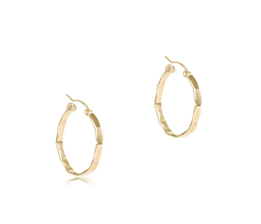 Scalloped Round Gold 1.25" Hoop - Smooth