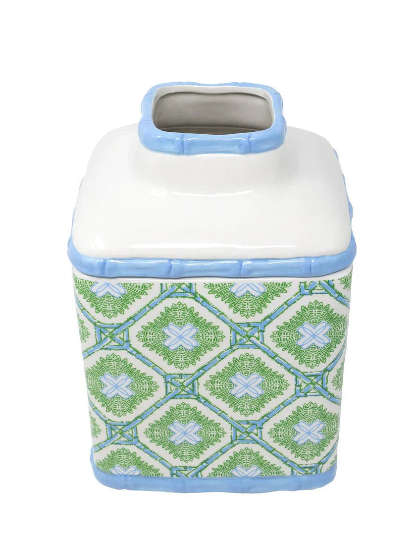 Lilly Pulitzer Tissue Holder, Bamboo Logo Trellis