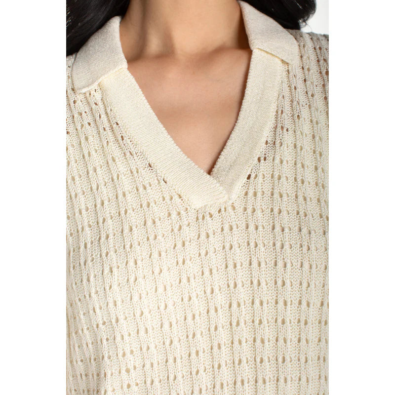 Sleeveless Johnny Collar Sweater