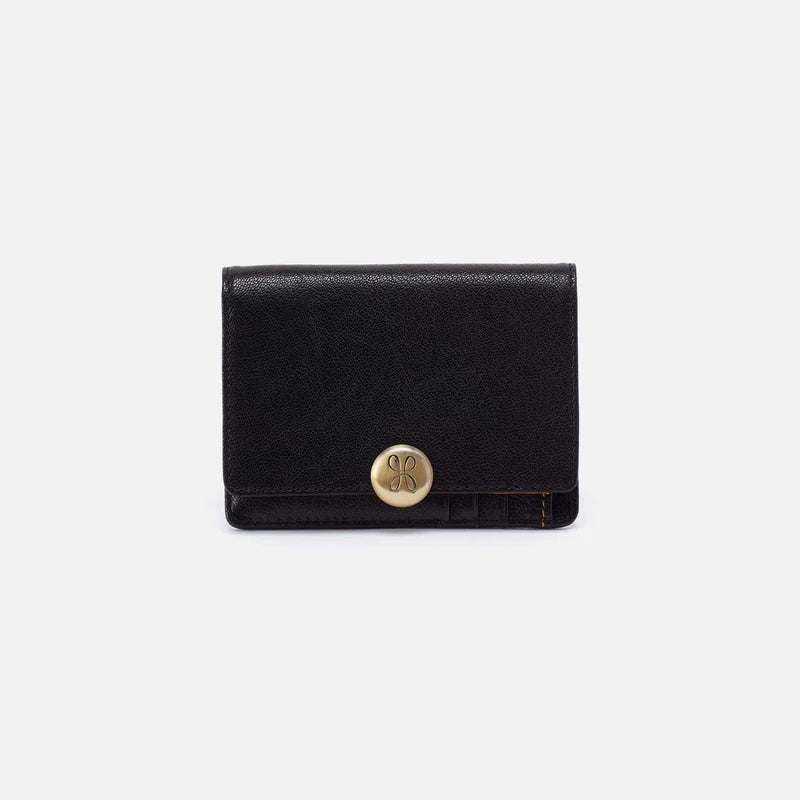 Hutton Small Wallet Micrograin Leather | Black