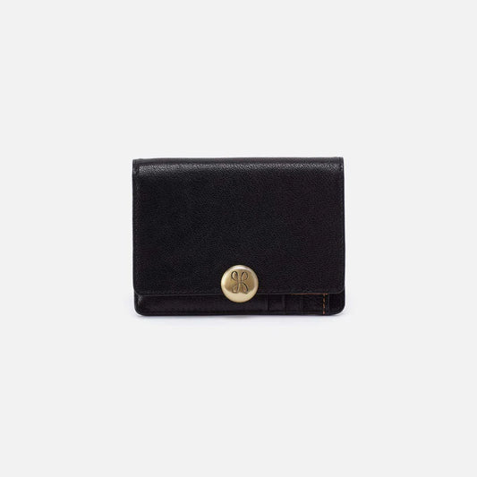 Hutton Small Wallet Micrograin Leather | Black