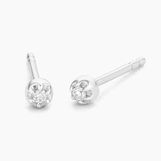 Waterproof Ala Stud Earrings Silver