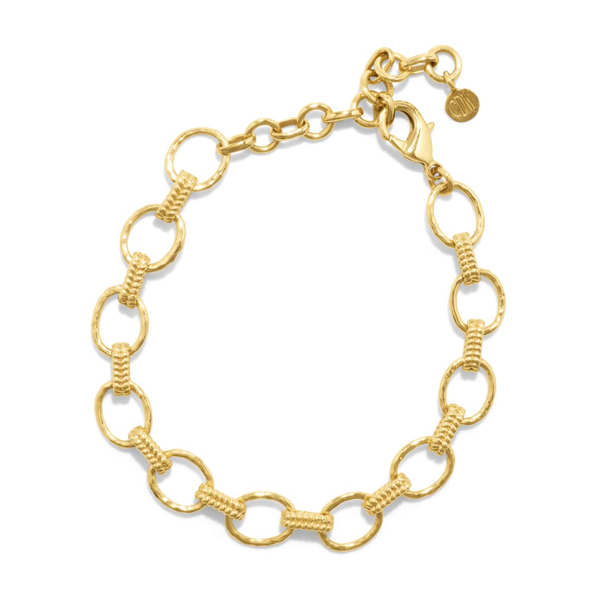 Cleopatra Small Link Bracelet, 7+1.5" - Gold