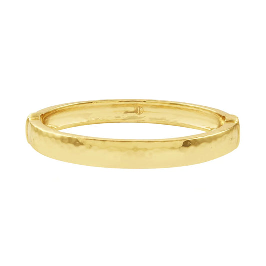 Cleopatra Oval Hinged Bangle - Gold