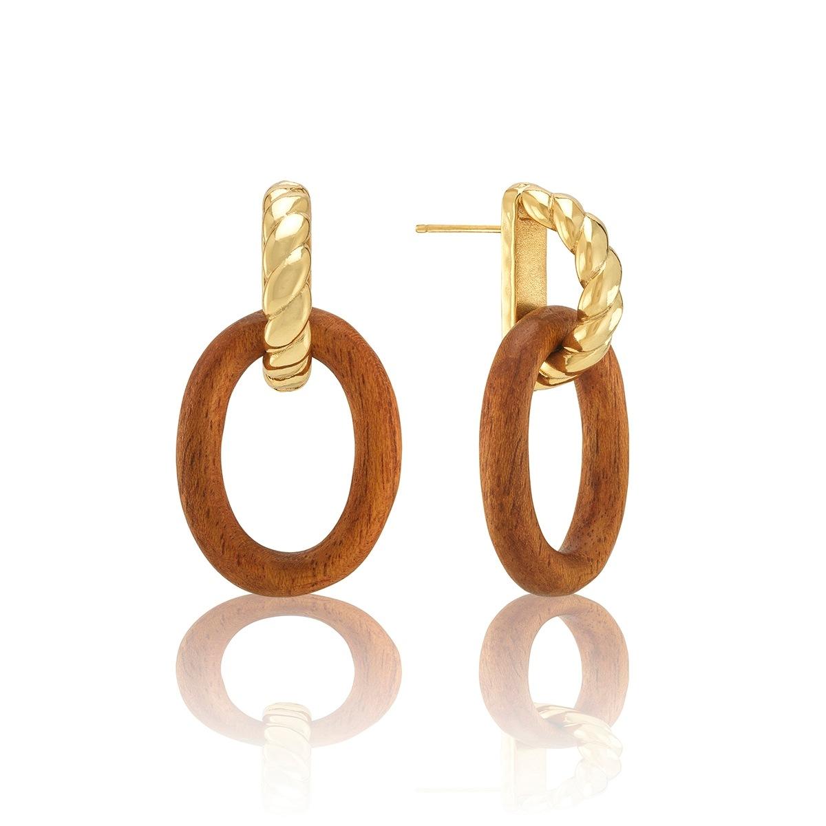 Link Drop Earrings Teak