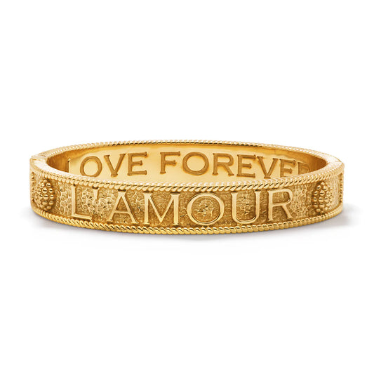 L'Amour Toujour Hinged Bangle - Gold