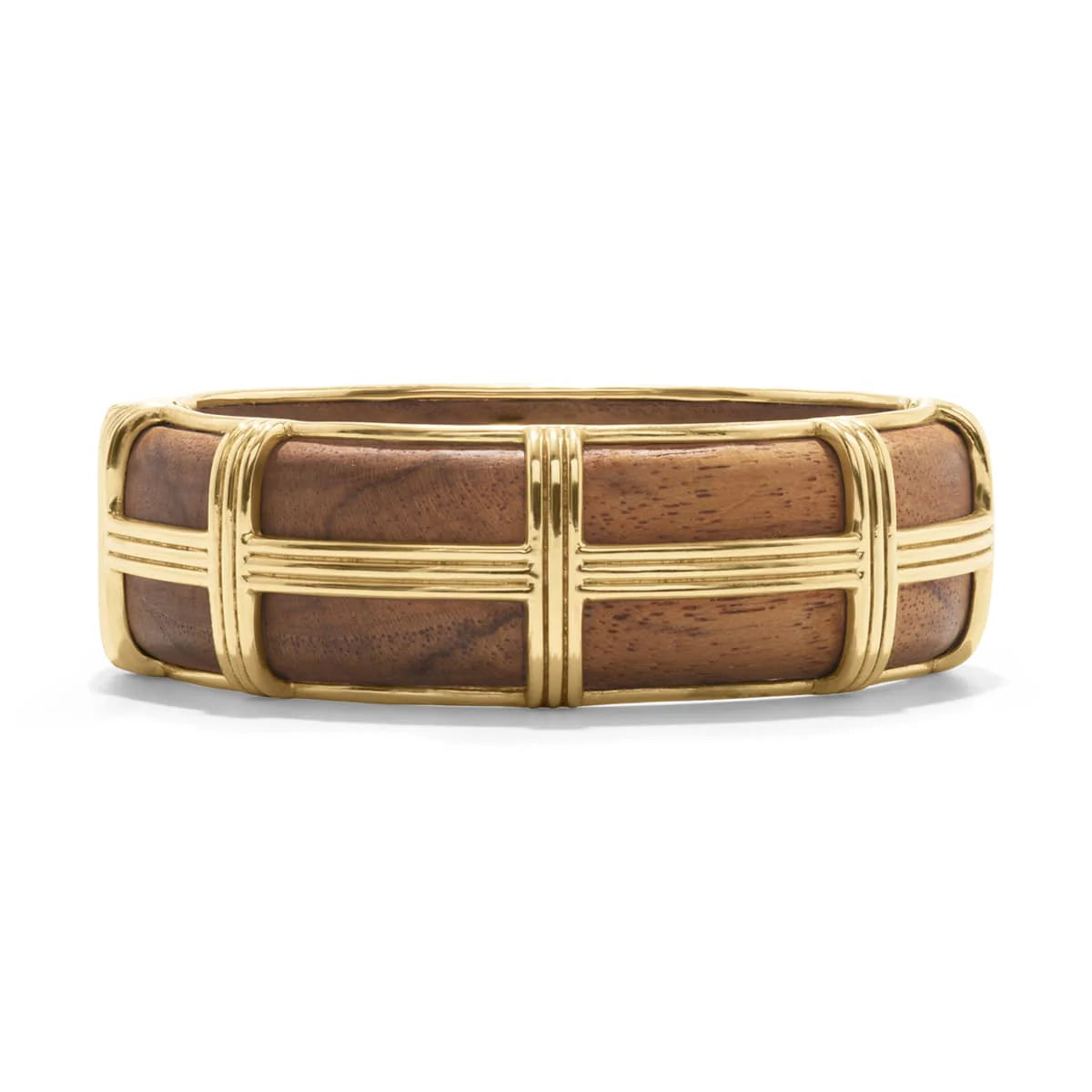 Gaia Hinged Bangle - Teak