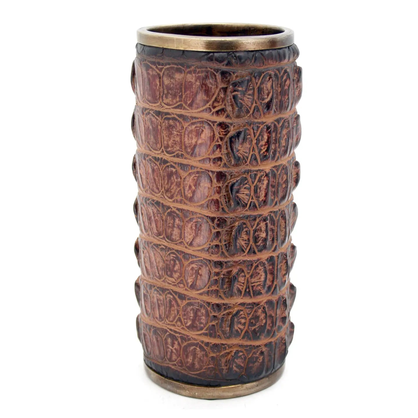 Brown Alligator Skin Vase