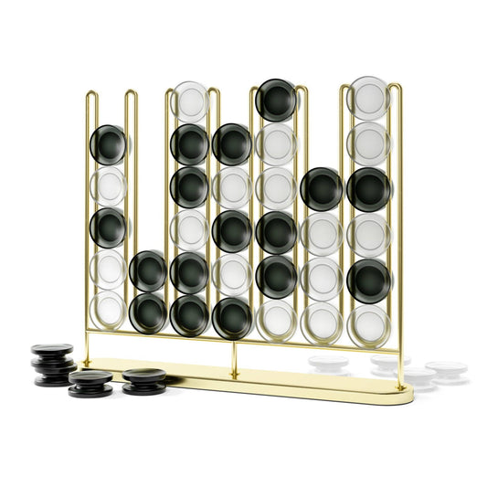 Connect 4 Game Stax 4 in a Row Home Decor Display: Brass