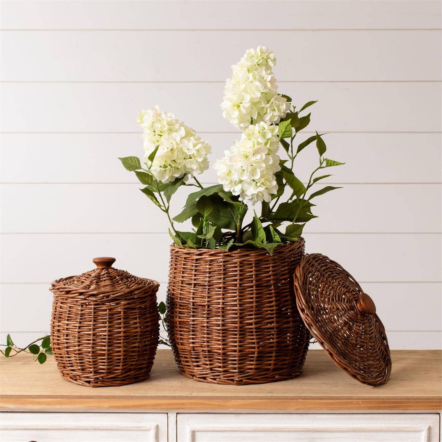 Wicker Storage Baskets With Lids