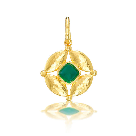 Mystic Eye Double Sided Pendant - Blue Labradorite/Green Onyx