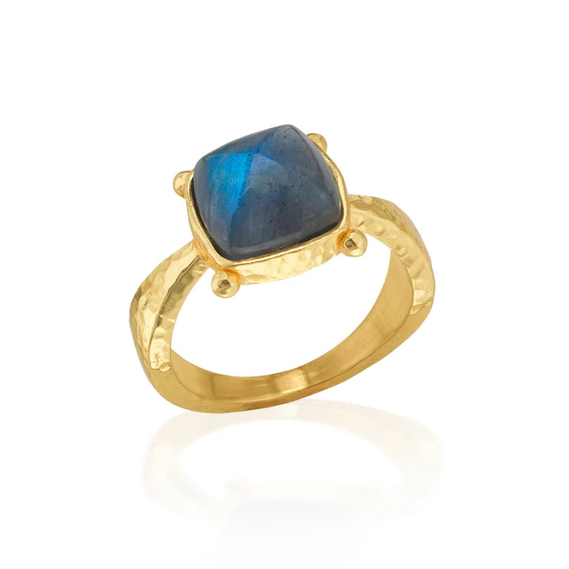 Mystic Eye  Gem Ring- Blue Labradorite