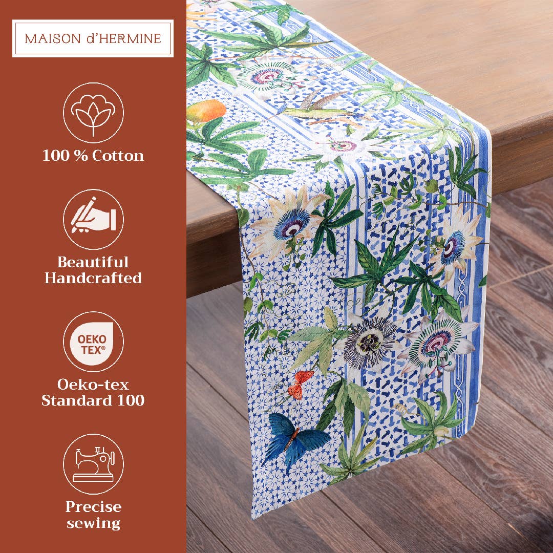 Table Runner - Passiflora: 72" x 14.5"