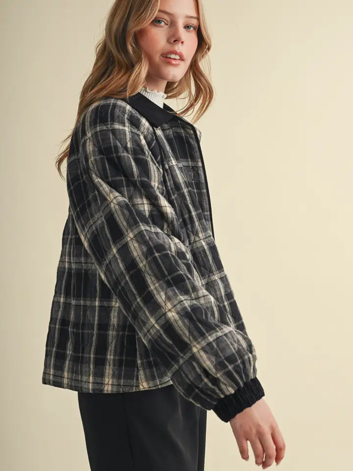 Plaid Quilted Jacket