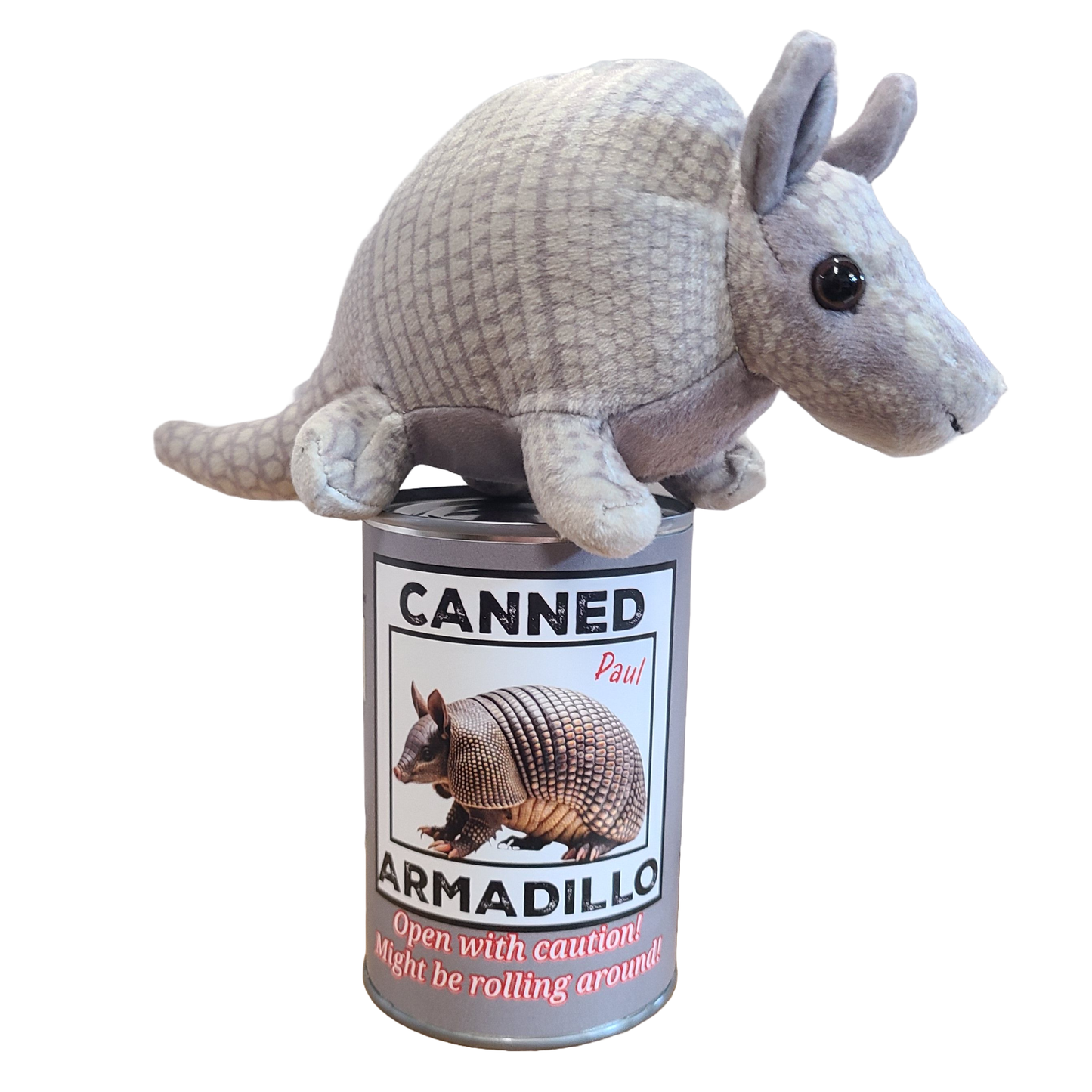 Canned Armadillo | Stuffed Animal Plush w/Funny Jokes on Can: Pop Top Lid