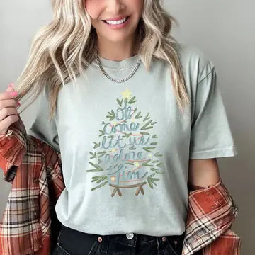 Oh Come Let Us Adore Him T-Shirt-Sage