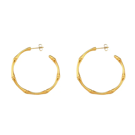 Bailey Gold Bamboo Hoops