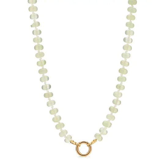 Green Carabiner Beaded Charm Necklace