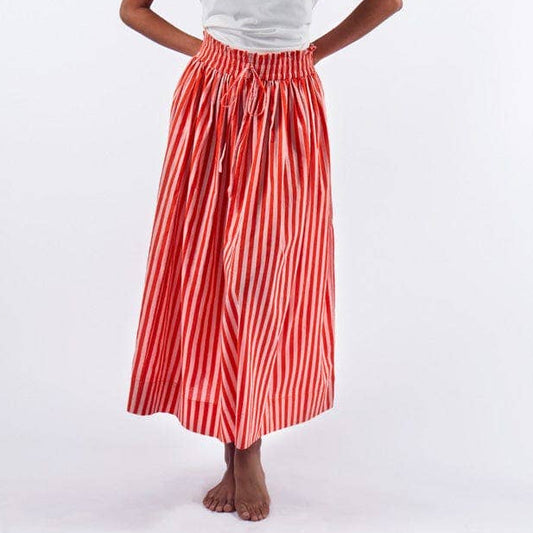 Keaton Stripe Skirt Coral + Blush