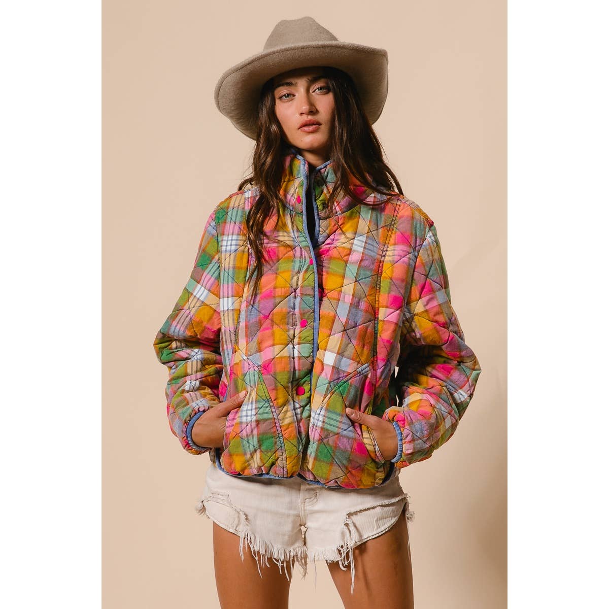Bleached Vintage Plaid Jacket