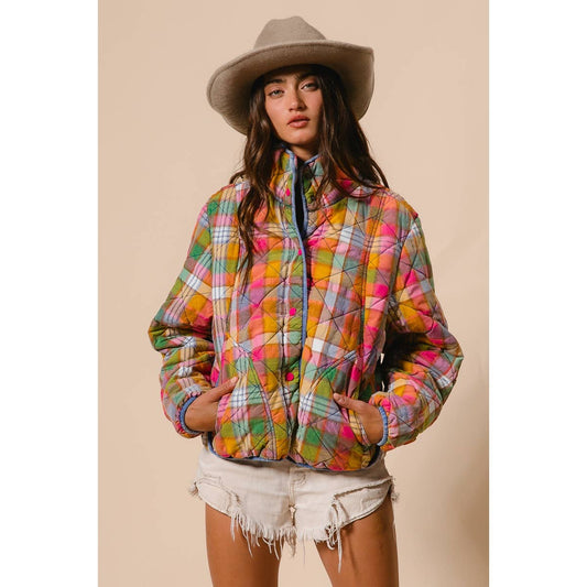 Bleached Vintage Plaid Jacket