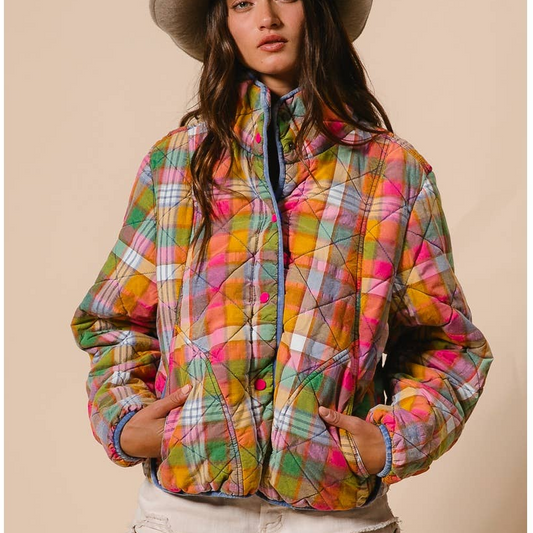 Bleached Vintage Plaid Jacket