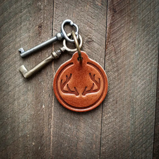 Antler Leather Keychain