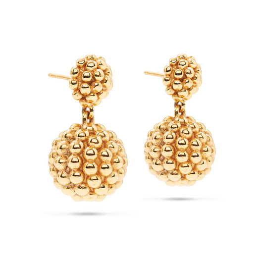 Berry Double Drop Earrings - Gold