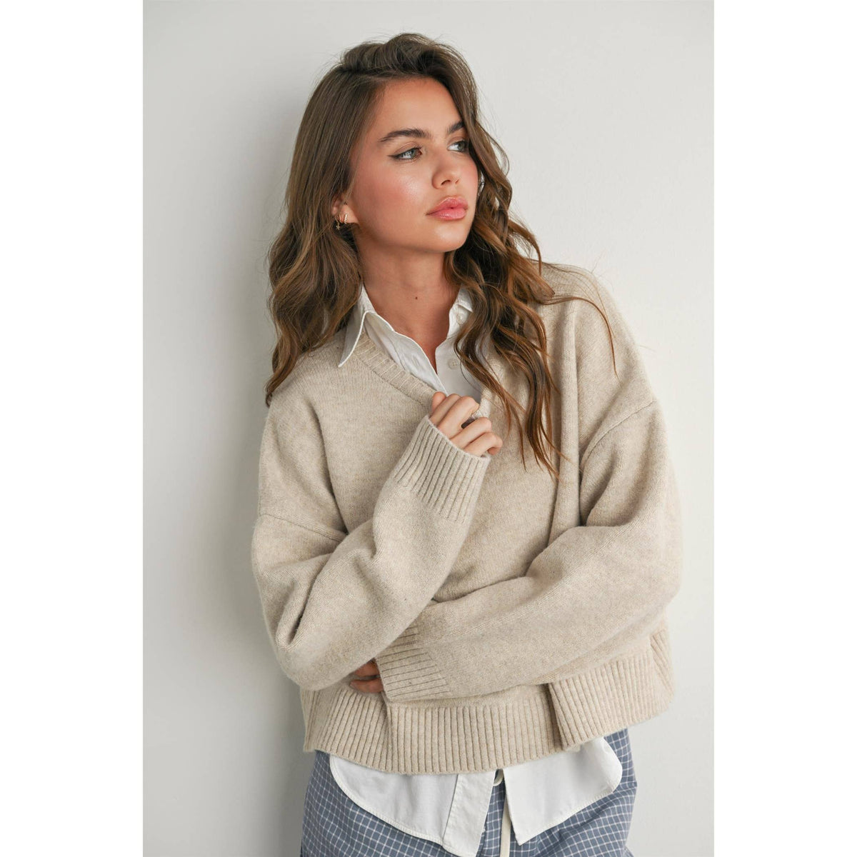 Tie-Back Sweater - Taupe
