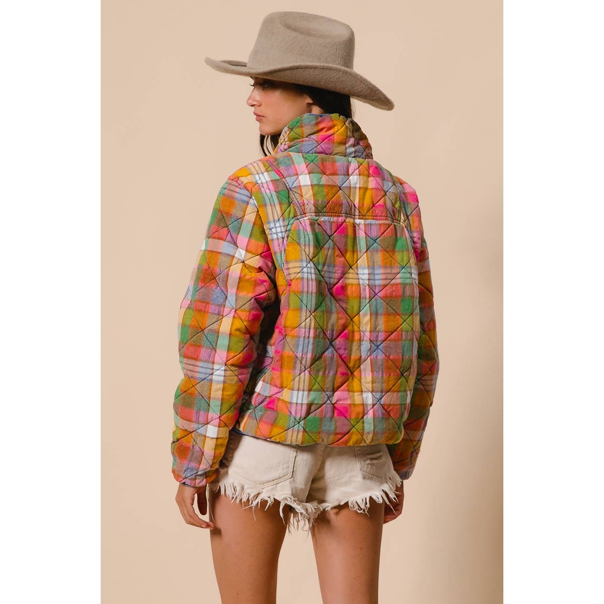 Bleached Vintage Plaid Jacket
