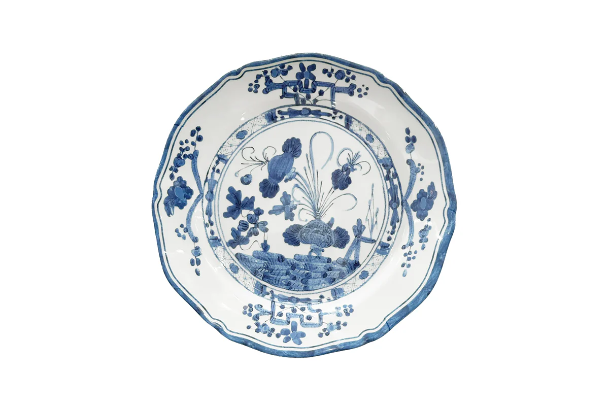 VIDA Faenza 9" Salad Plate - White and Blue