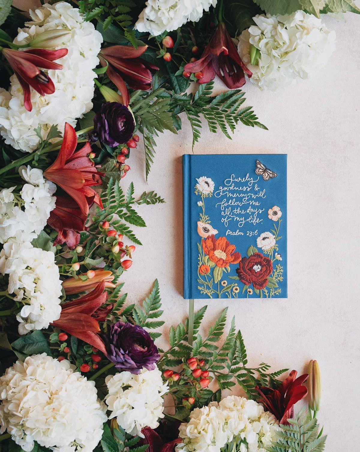 Psalm 23 Embroidered Journal