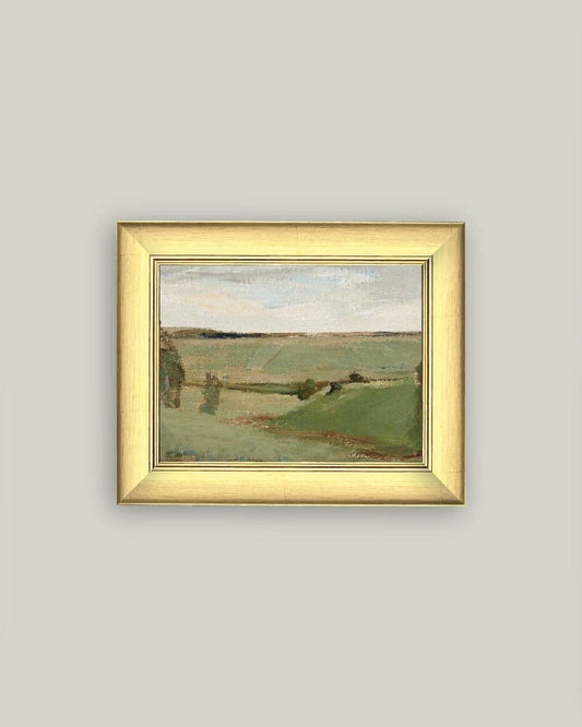 Studies by a River Framed Antique Art: 11x9